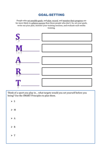 Goal-Setting Worksheet | Teaching Resources