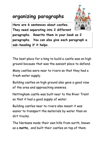 Organizing Paragraphs - Y4, Y5, Y6