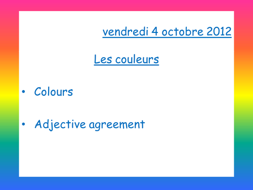Les couleurs