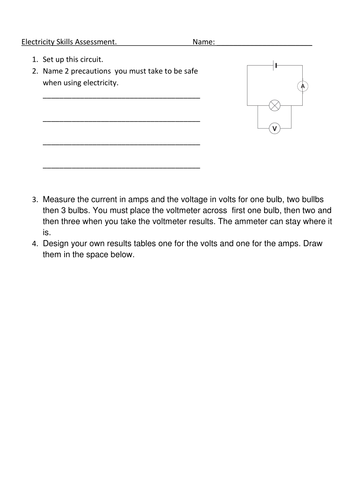 Electricity Skills Assessment