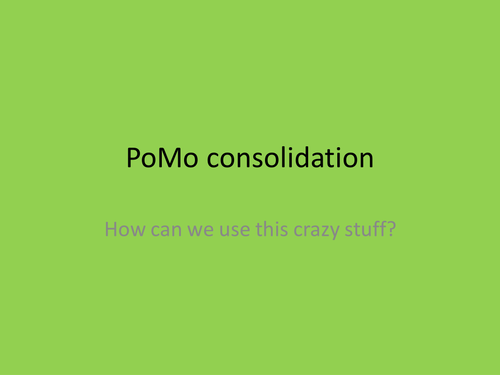 postmodernism consolidation activity