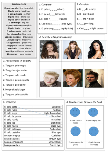 year-7-spanish-hair-and-eyes-teaching-resources