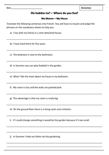 French: Where I live