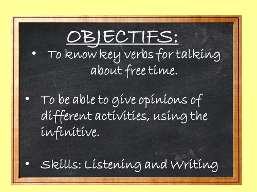 Temps libre (Y7 or Y8)