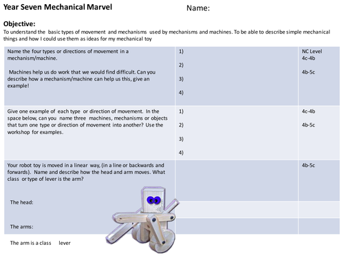 resources for year seven mechanical, timber toy.