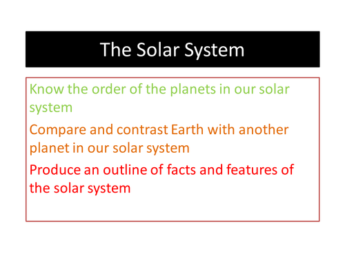 The Solar System | Teaching Resources