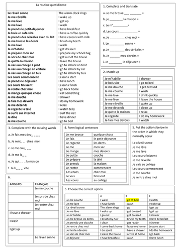 KS3 -Daily routine (word-builder)