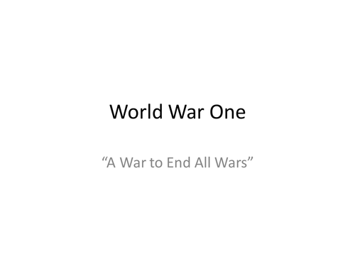 World War One