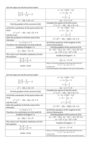 Circles and tangents Sort it out!