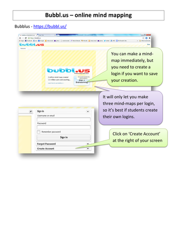 Bubbl.us online mind-mapping tutorial