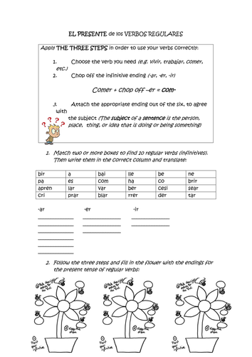 The present tense of regular verbs-El Presente reg