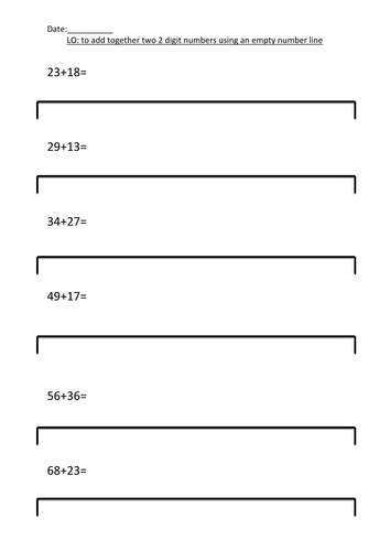 differentiated blank number line addition teaching resources