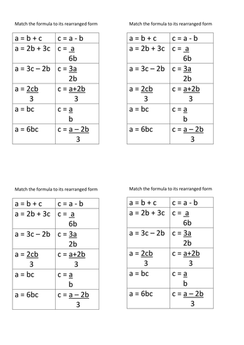 Rearranging Formula