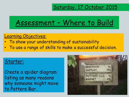 Sustainability assessment