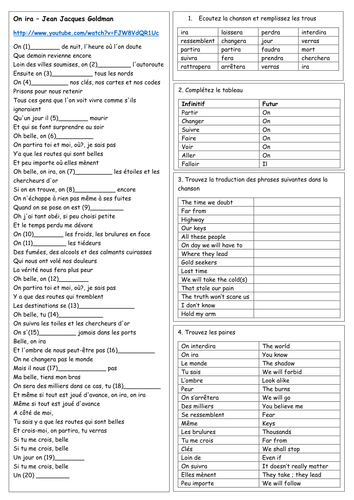 Activities on Jean-Jacques Goldman's 'On ira'