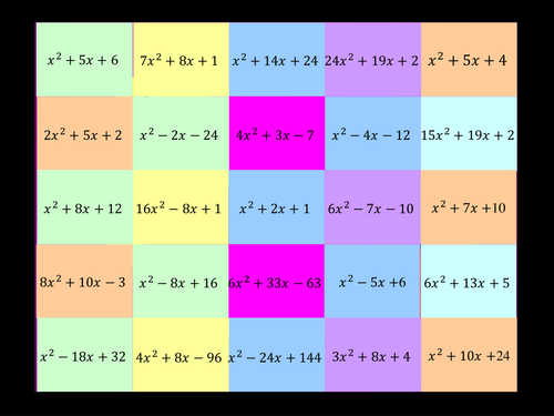 Factorizing Quadratics - Catchphrase