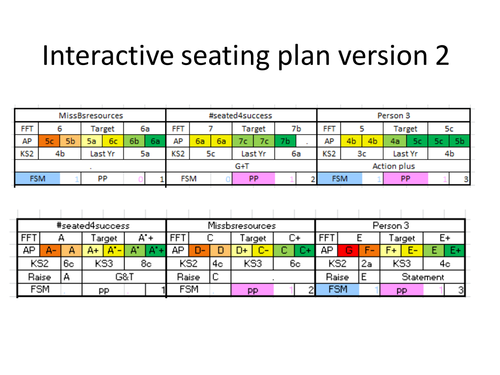 Interactive seating plan Version 2