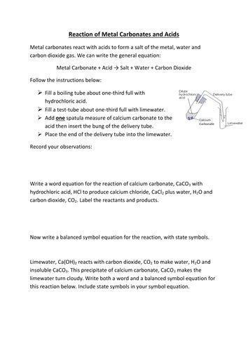 Reactions of carbonates
