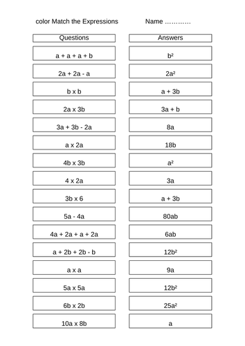 Expressions - color match activity | Teaching Resources