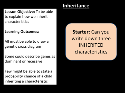 Inheritance of characteristics | Teaching Resources