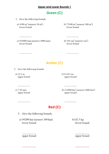 Upper and Lower Bounds Grade B Level 8