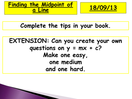 Midpoints of a Line