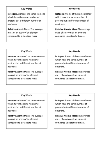 Average Atomic Mass / Relative Isotopic / Isotpe Mass ...