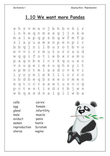 Reproduction wordsearches