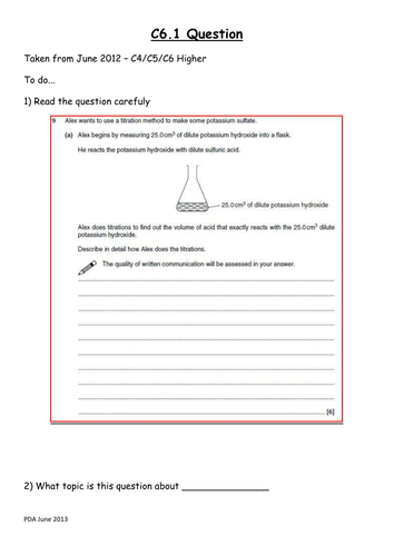 C6 OCR Extended answer practice chemical synthesis