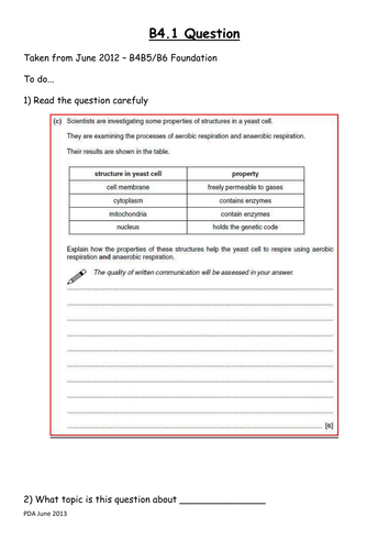 B4 OCR Extended answer practice