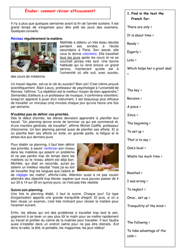 How to revise - reading comprehension