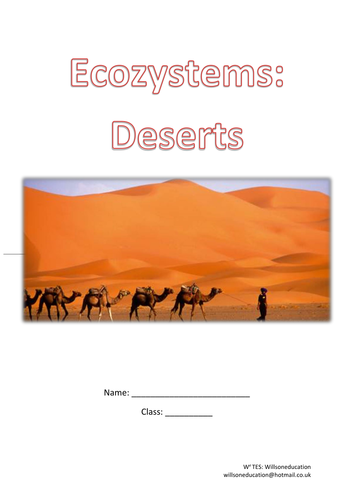 Ecosystems Worksheet Pack - Deserts