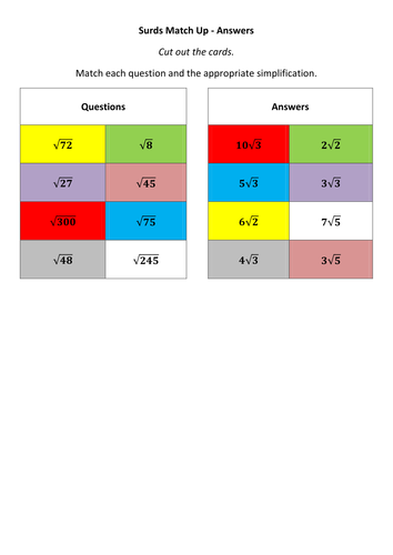 Surds Match Up