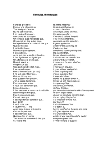 Idioms for AS/A2 speaking and writing (2)