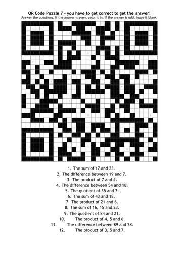 qr-code-puzzle-7-number-facts-teaching-resources