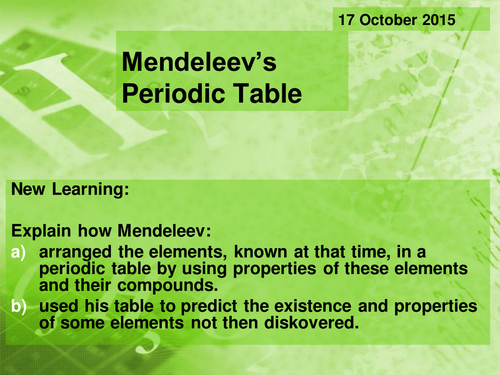 Mendeleev's Periodic Table Radio Interview