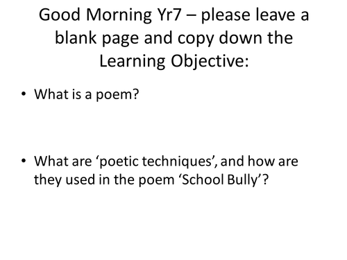 creative writing poetry ks3