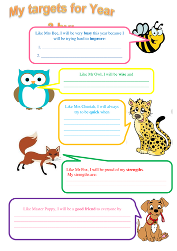 ANIMAL TARGETS for the year ahead | Teaching Resources