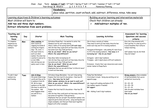 Year 4 Planning: Adding 2-digit numbers