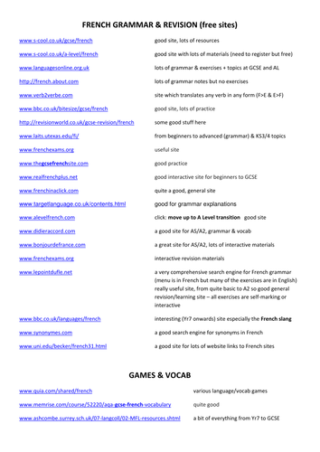 French interactive websites