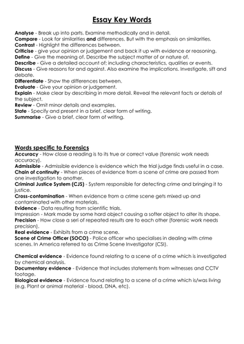 BTEC Level 2 - Unit 13 (Forensics) Assignment 1