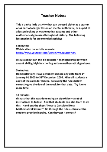 How to Become a Magic Math Calendar Savant!