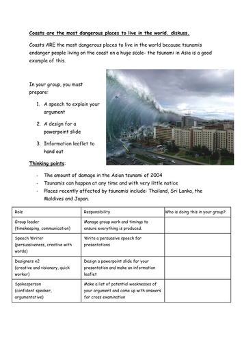 Decision Making Activity (Coasts are dangerous!)
