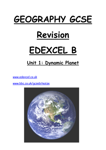 Dynamic Planet Revision Checklist (Edexcel B)