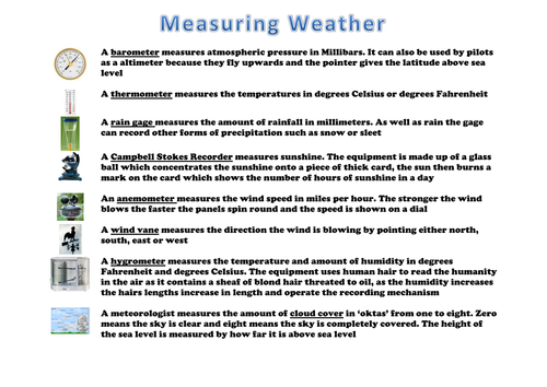 Measuring Weather : Explanation poster/handout