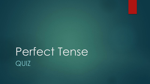 Grammaticality judgment task - Perfect tense