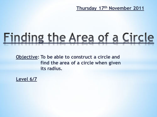 Parts, Circumference and Area of a Circle