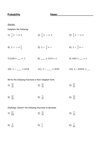 Probability Review | Teaching Resources