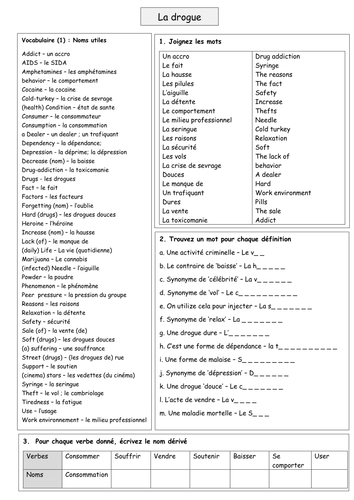 KS5 Drugs / Addiction - vocab builder (2)