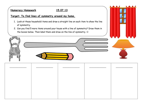 Find lines of symmetry at home